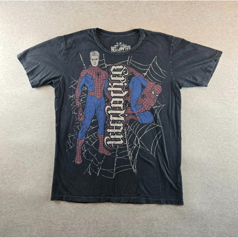 Spiderman Marvel‎ x Red Chapter T Shirt Mens XL Black Graphic Peter Parker Y2K